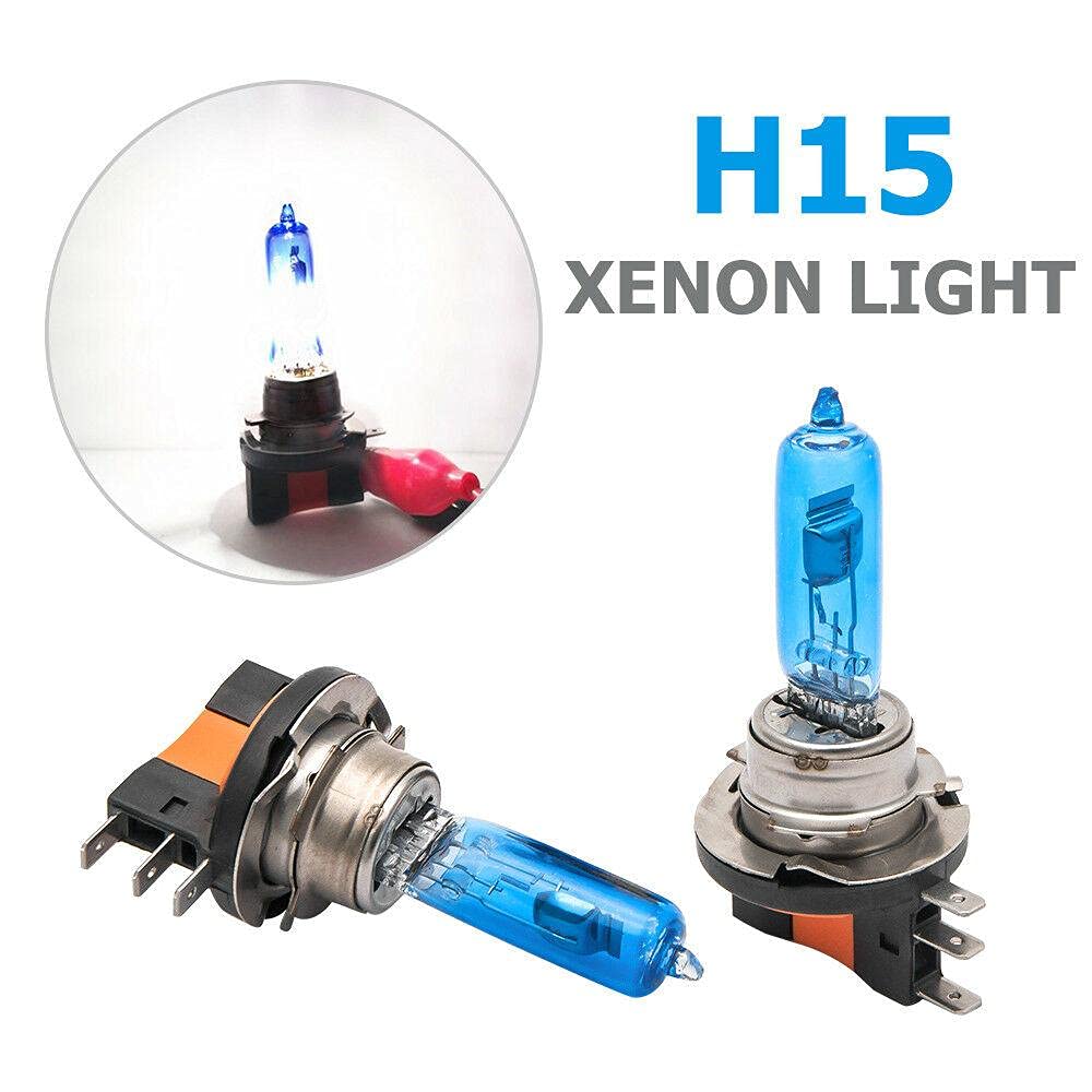 Bombilla de descarga de xenón Super brillante blanco cálido 12V bombilla de xenón faro, TOTMOX bombilla de xenón 55W lámpara de repuesto H15 bombilla lámparas de faro