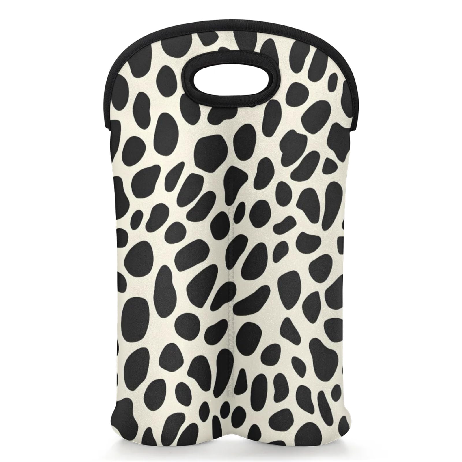 GzLeyigou 2 Bottles Animal Leopard Skin Wine Bag Sleeve Totes Neoprene Protective Wine Carrier Bag for Wine,Water, Champagne, Beer, Baby Bottles,Gift 14.5 x 10 Inches