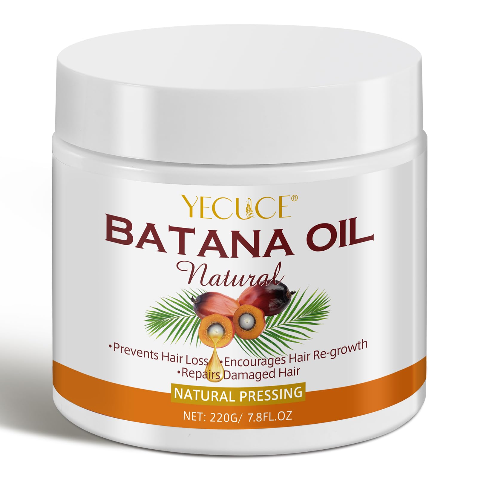 Batana Oil for Hair Growth,100% Pure Natural Batana Oil from Honduras,Healthier & Strengthening as Hair Mask, Scalp and Hair Oil,Restore Dry Damanged Hair for Men & Women(220G)