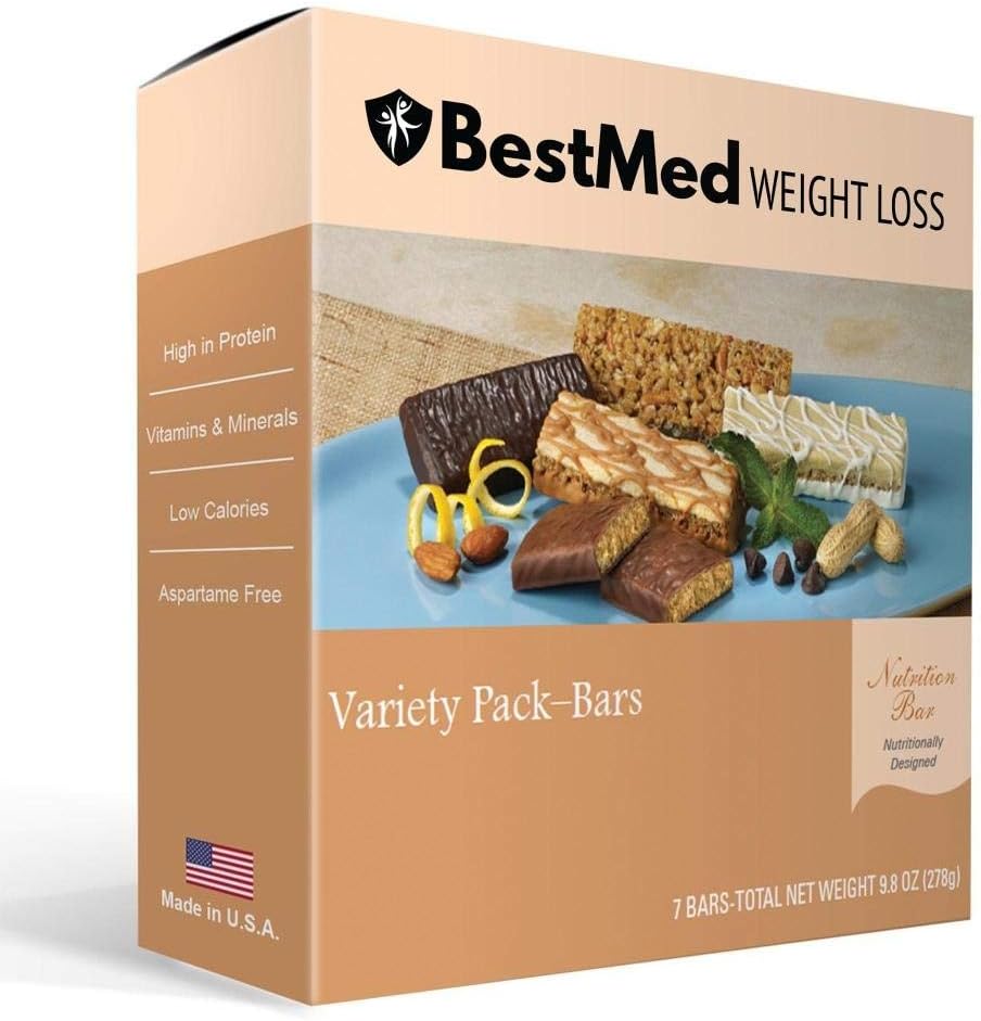 BestMed - High Protein Snack Bar - Low-Carb, 10g Protein, Low Sugar, Low Calorie, Weight Loss (Variety Pack 10g, 2 Box - 14 Count)