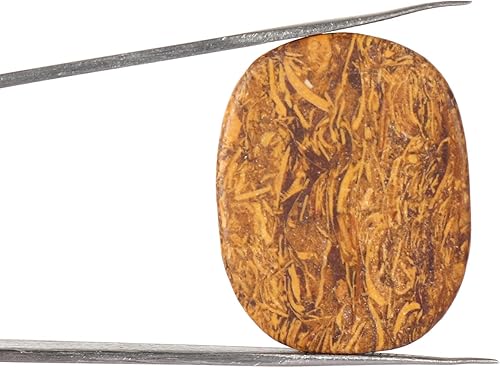 Miniatura 2 de GEMHUB Jaspe mookaita natural amarillo marrón 33.85 quilates. Piedra preciosa suelta cabuchana ovalada para masaje spa piedra energética