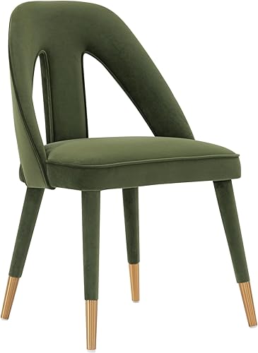 Miniatura 11 de Manhattan Comfort Neda - Sillas de comedor modernas de terciopelo con elegante diseño de respaldo en forma de T, acolchado de espuma de alta Verde