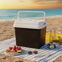 Caixa Térmica 42 Litros Preta Portatil Praia Camping Viagem Cooler