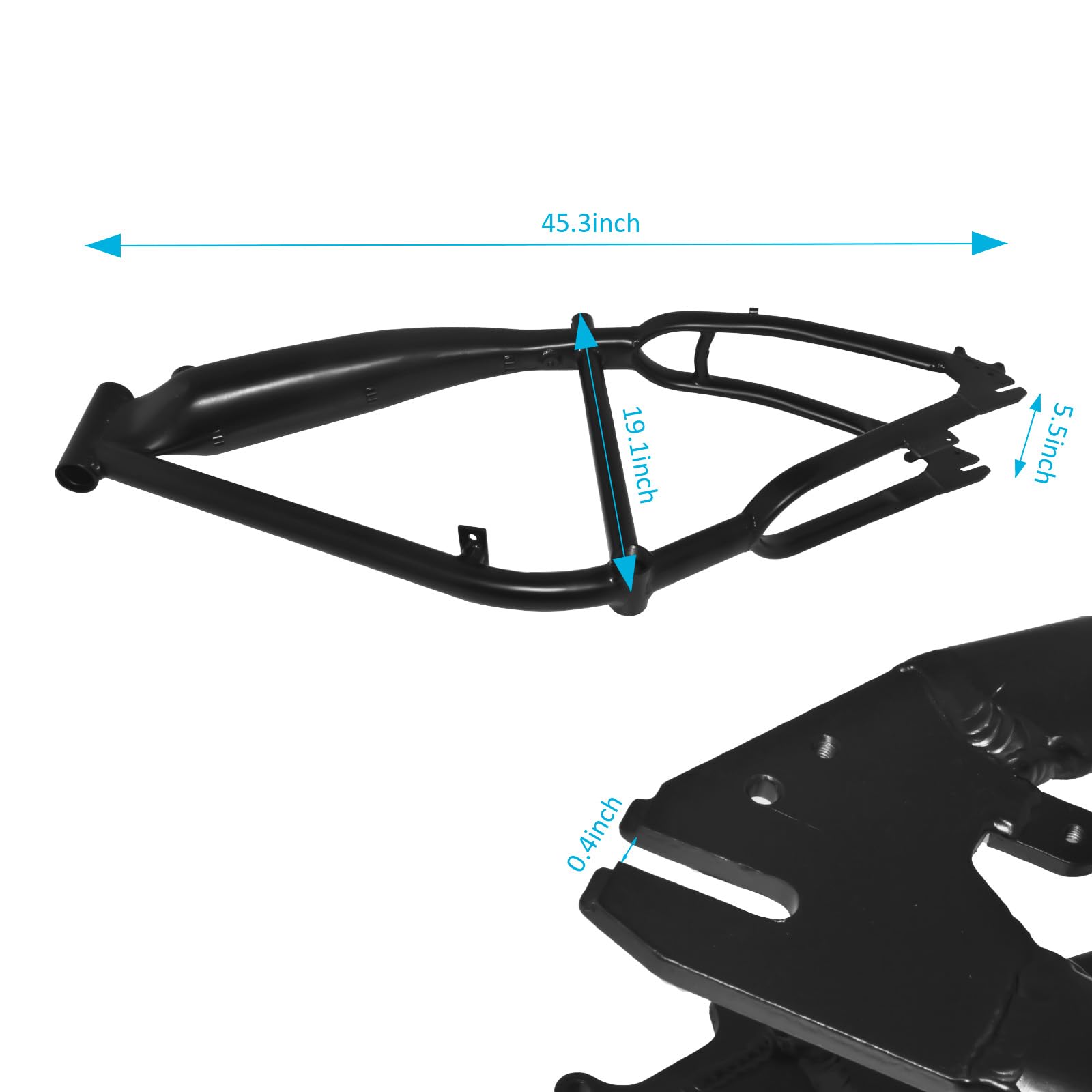 Integrated Bicycle Gas Frame, Fuel Tank Built in 3.4L Bike Gas Frame , Frame - Gas Motorized Bicycle 66cc/80cc/100CC (Black)