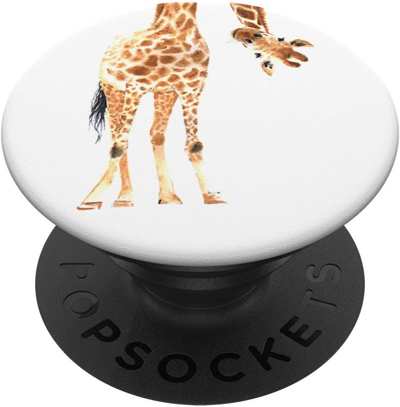 Giraffe Watercolor Animal On White PopSockets PopGrip: Swappable Grip for Phones & Tablets
