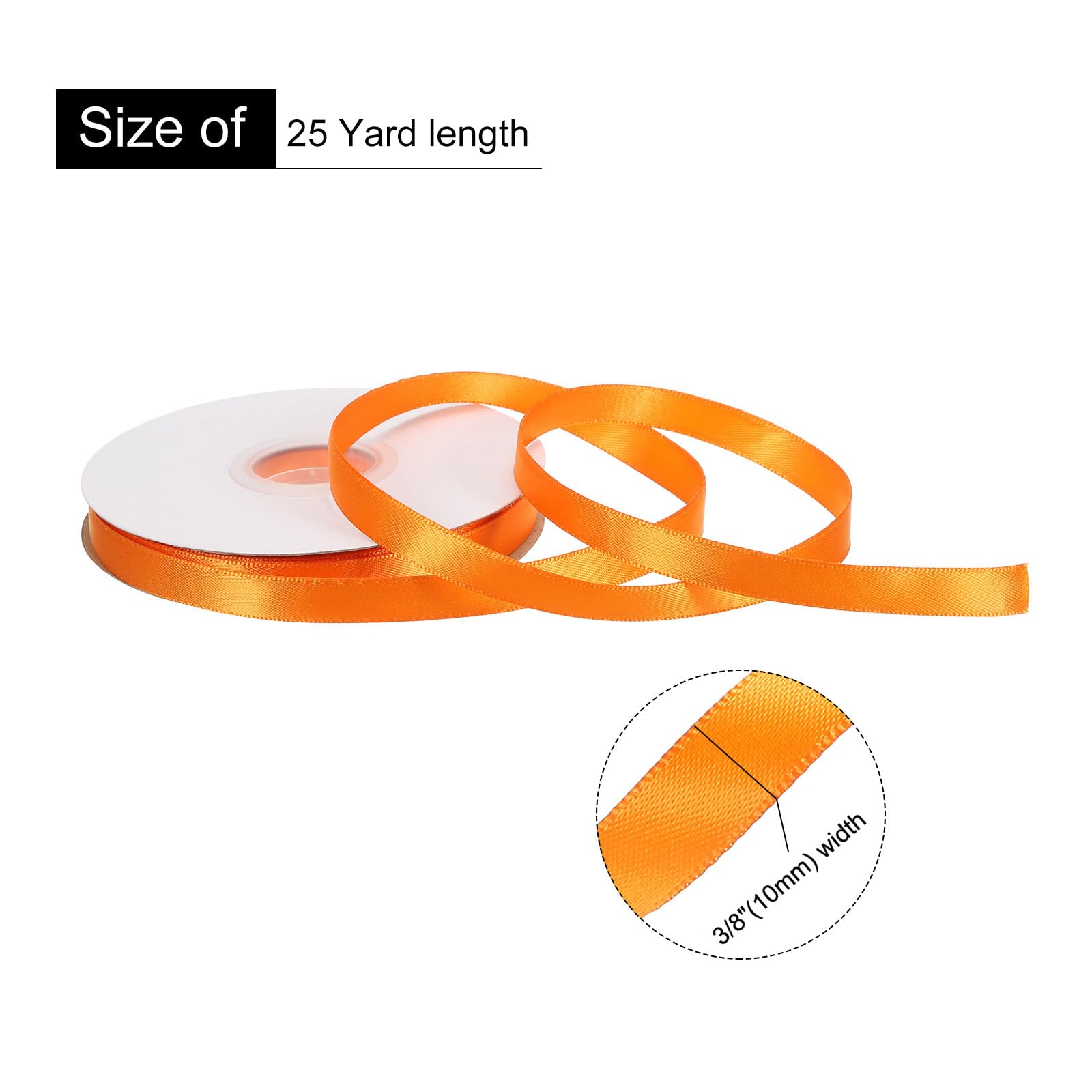 Sourcing Map Satinband 10mm X 46m - Doppelseitiges Schleifenband Für Geschenke & Deko