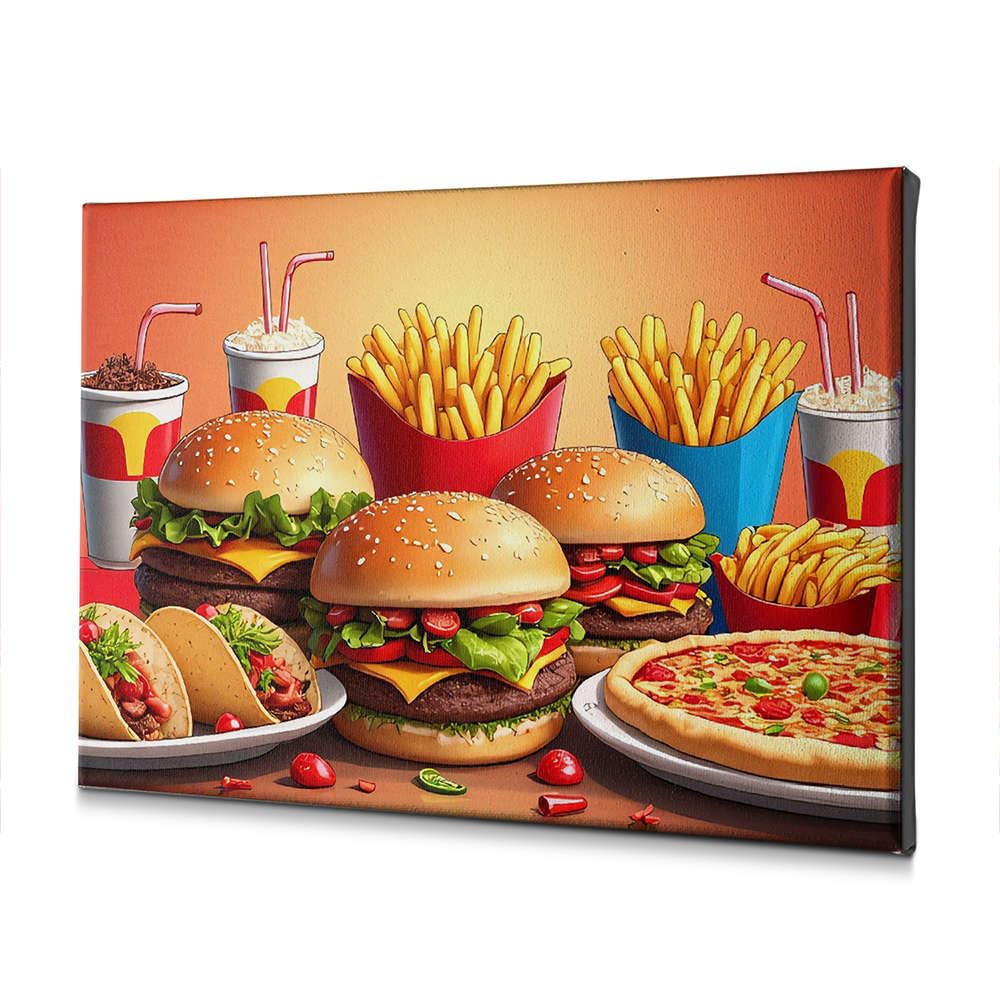 Décoration de Pâques Fast Food Toile Étanche pour Rénover la Salle de Bain