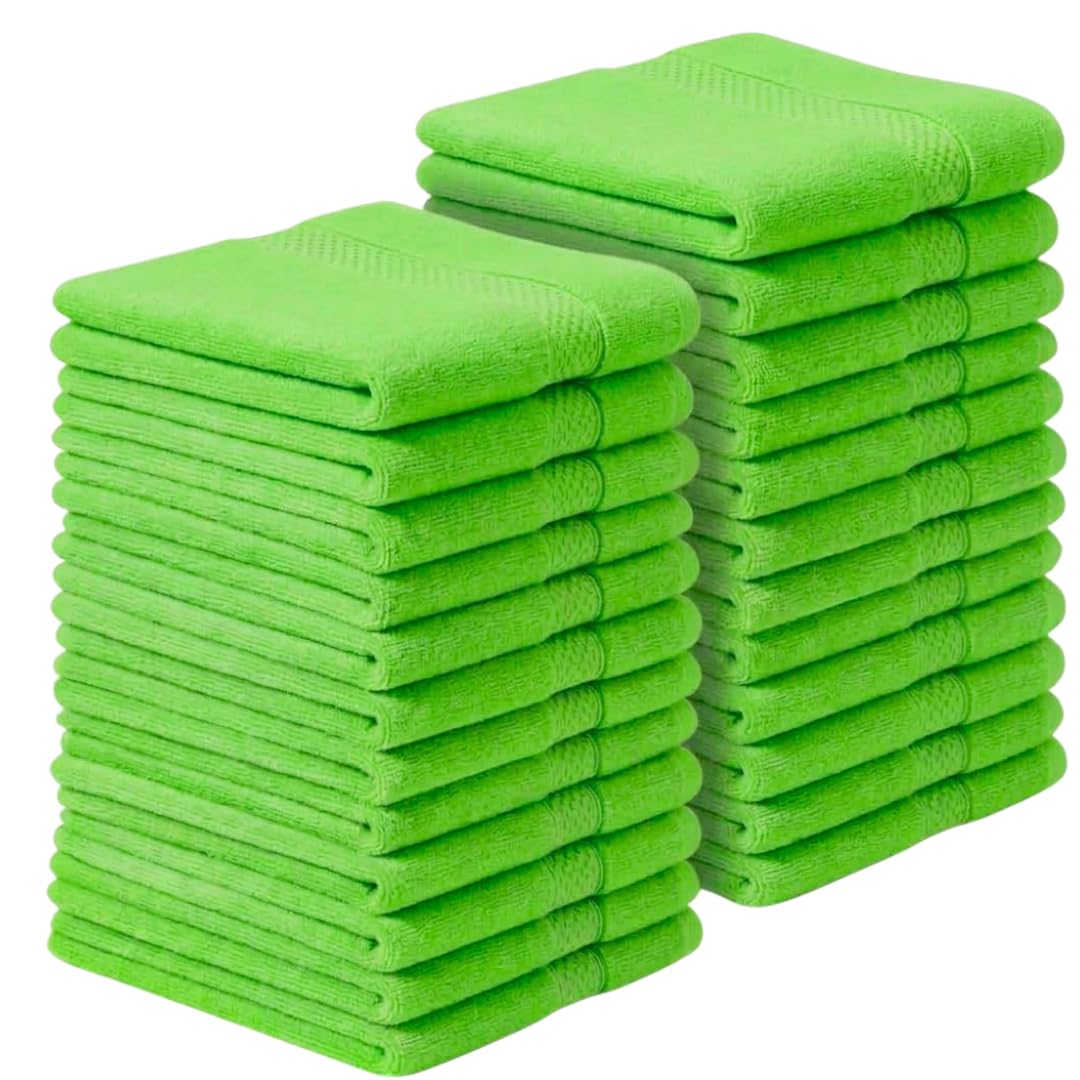 Diamond Tex Premium flannels/Washcloths 100% Cotton face cloth (30x30 cm 600 GSM) โ Soft Flannel Face cloth, (Blue Lagoon, Pack of 04) (4, Green)