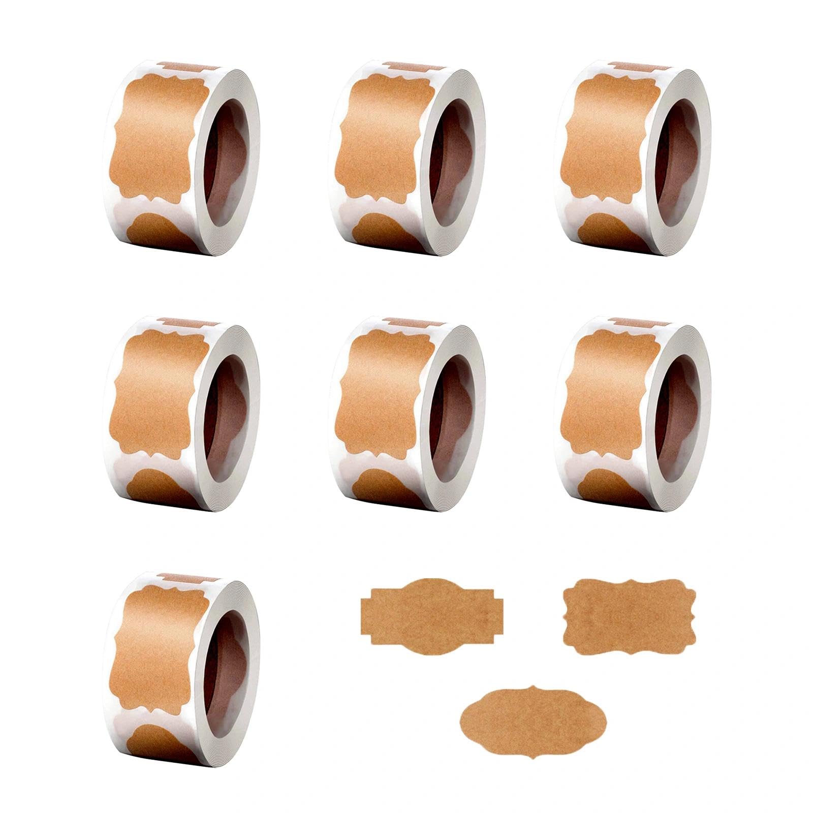 2000Pcs Kraft Paper Stickers, Tags, Gifts Food Jars Spice