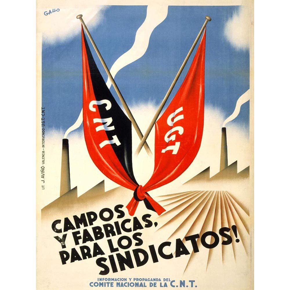 Wee Blue Coo War Spanish Civil Cnt Fai Field Factory Union Republican Left Art Print Poster Wall Decor 12X16 Inch