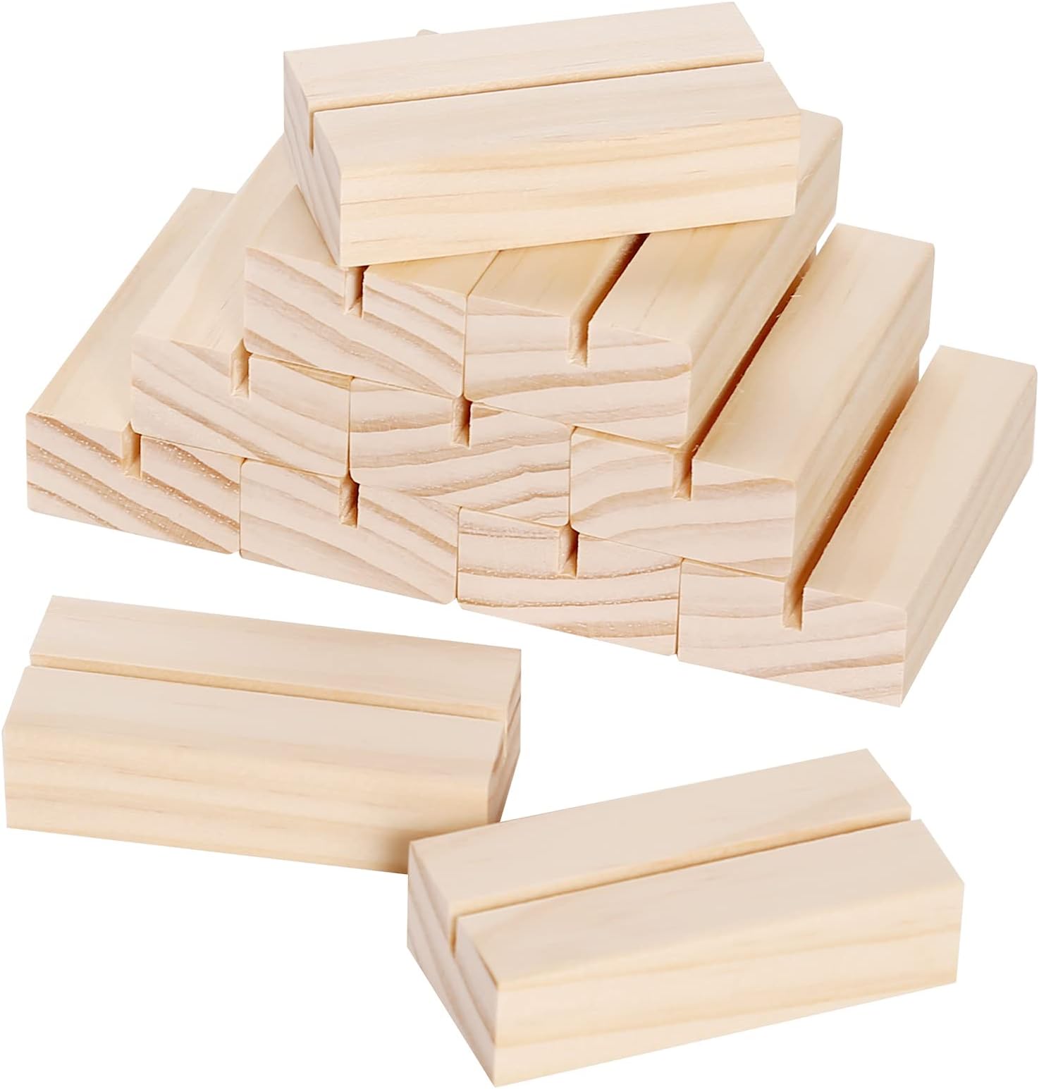 TINSKY 12 Pack Wood Place Card Holders Wooden Stands for