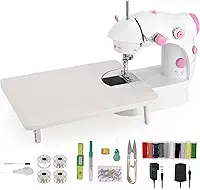 Mini Máquina Costura Máquina Costura Portátil com Mesa Extensível Luz 110V 220V Máquina Costura Doméstica para DIY Roupas Casa Viagens