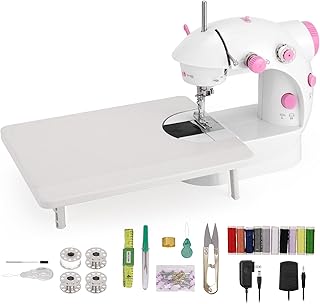 Mini Máquina Costura Máquina Costura Portátil com Mesa Extensível Luz 110V 220V Máquina Costura Doméstica para DIY Roupas Casa Viagens