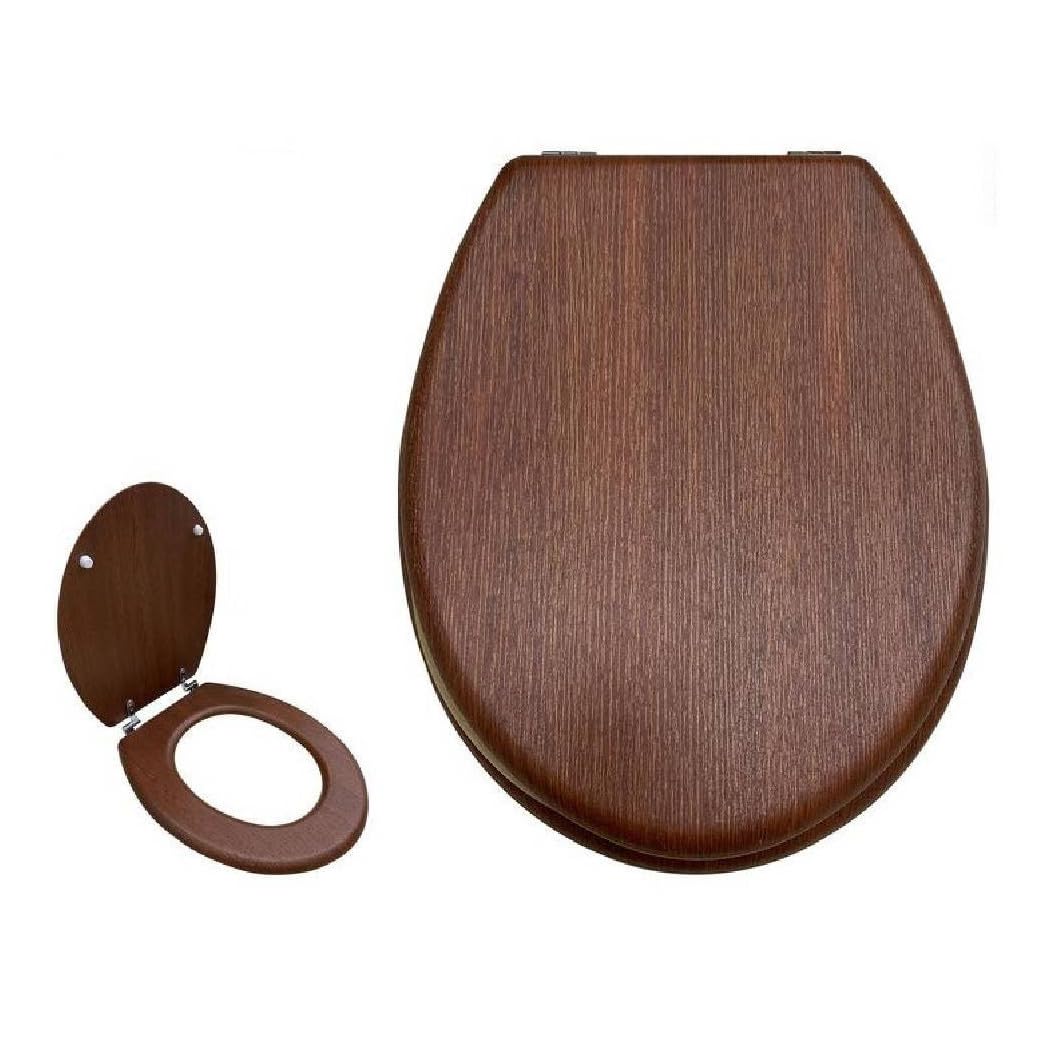 Trade Shop - Copriwater Copri WC Sedile Universale Bagno Legno con Cerniere Resistente 52948a