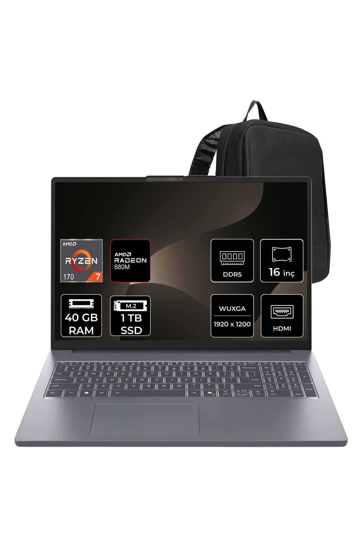 Lenovo Ideapad Slim 3 16Arp10 Amd Ryzen 7 170 40Gb Ram 1Tb Ssd 16" Wuxga (1920X1200) 60Hz Ips…