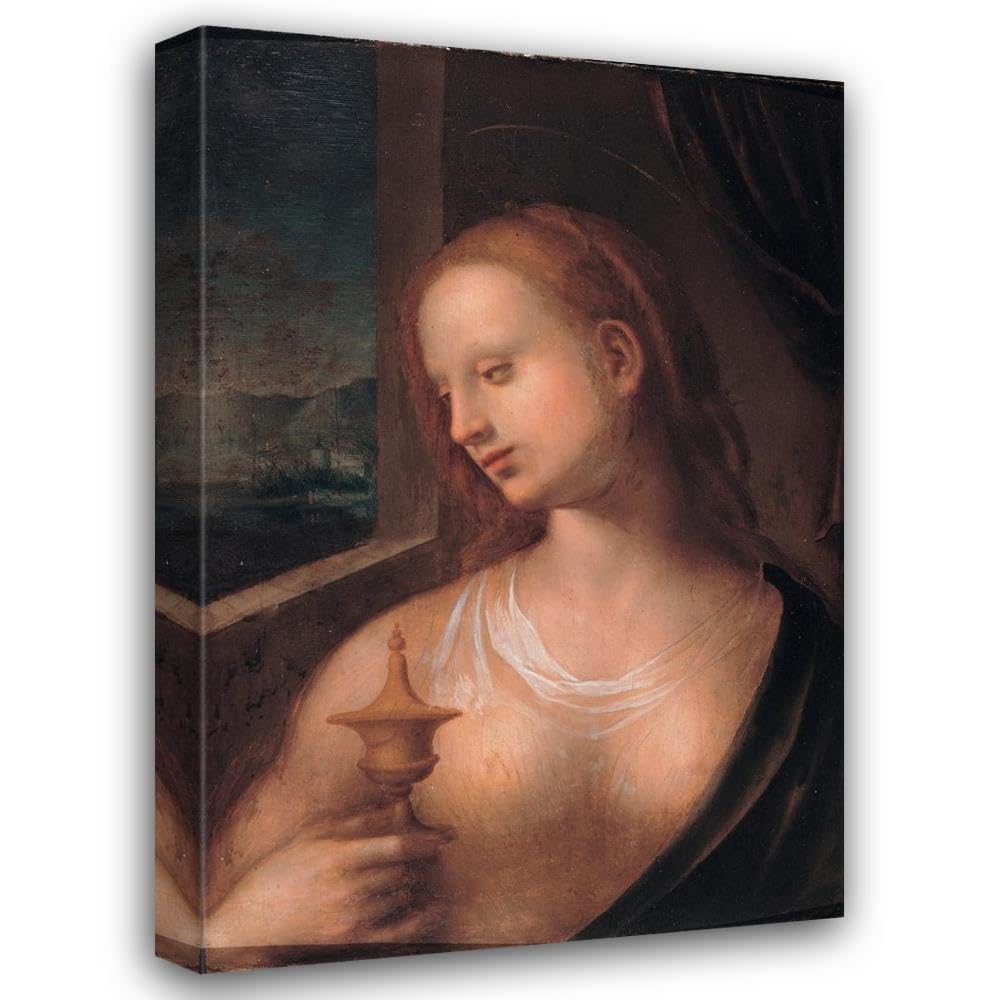 Domenico Puligo 32x48 Huge Gallery Wrapped Canvas Museum Art Print Titled Magdalene with the Jar of Ointment 1525