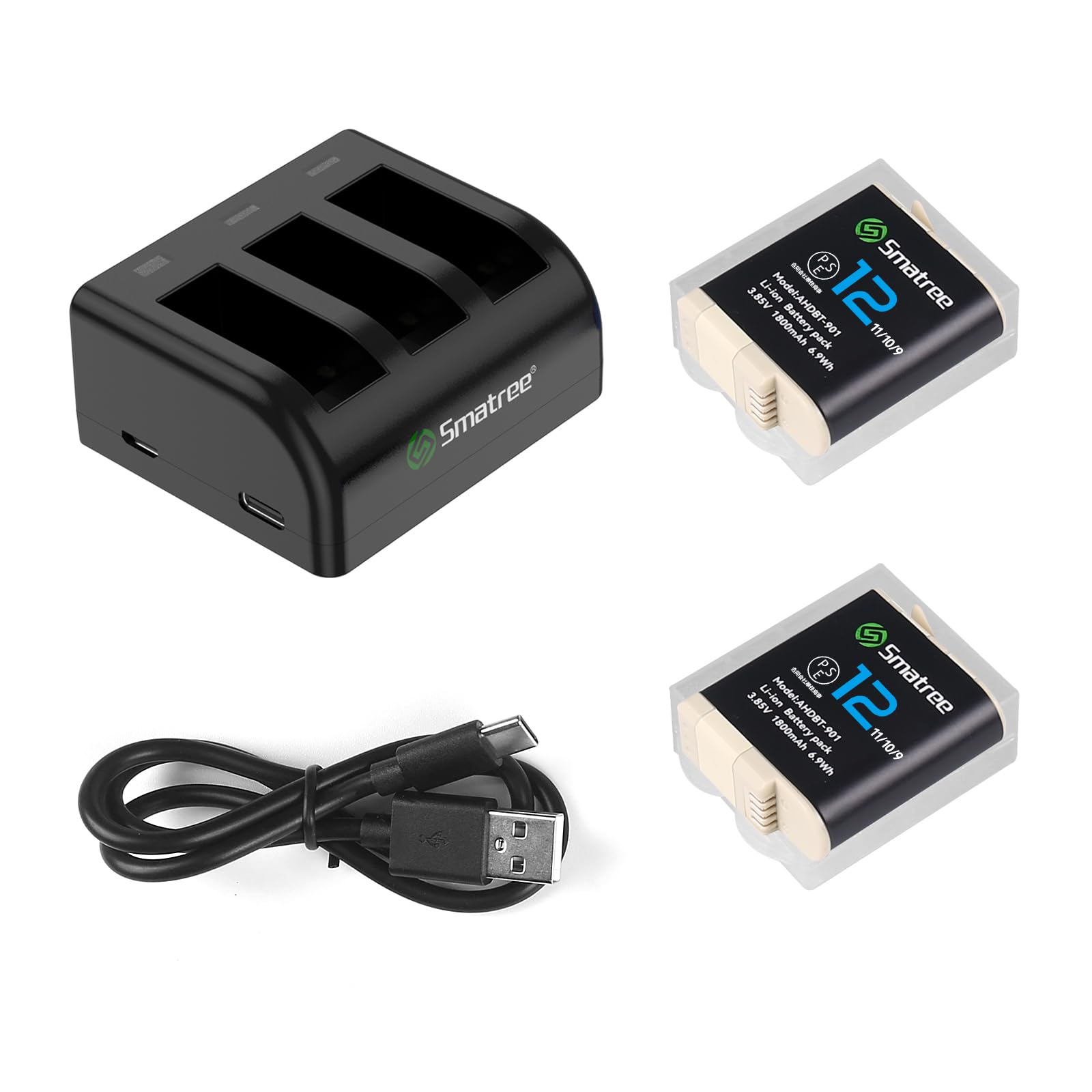 Gopro Hero 12 Accessories Packs Batteries 1800mAh For GoPro Hero