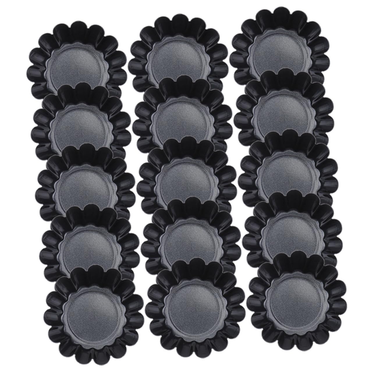 Toyvian 15 pièces Moule à Tartelettes Acier Carboné Moules Antiadhésifs pour Muffins et Puddings Résistants et Faciles à pour Cuisine Maison et Professionnelle