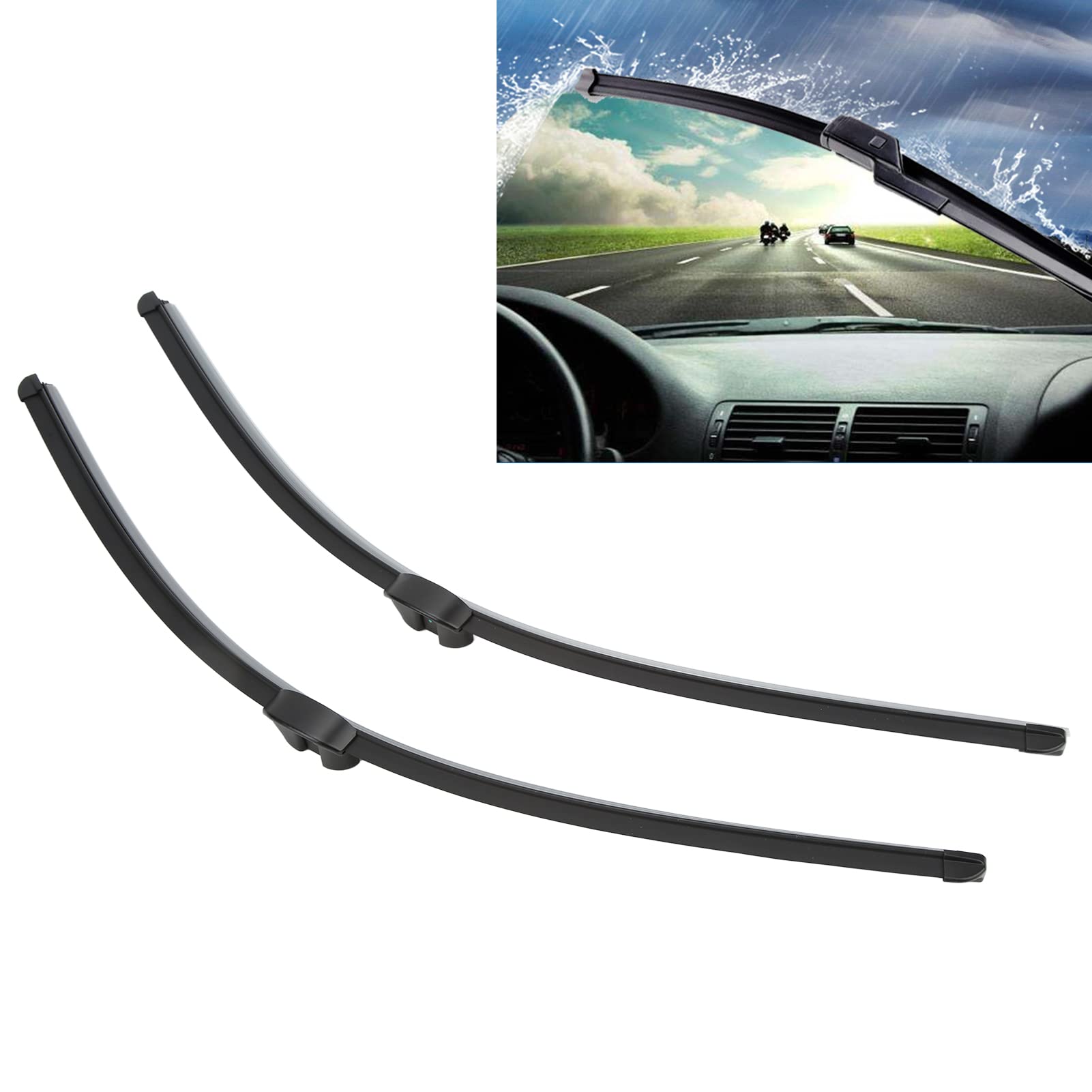 Keenso Escobillas de Limpiaparabrisas Delantero de 2 Piezas, Repuestos para CL65 S500 S550 S600, con Limpieza Suave y Silenciosa y Diseño de Alerón Integrado