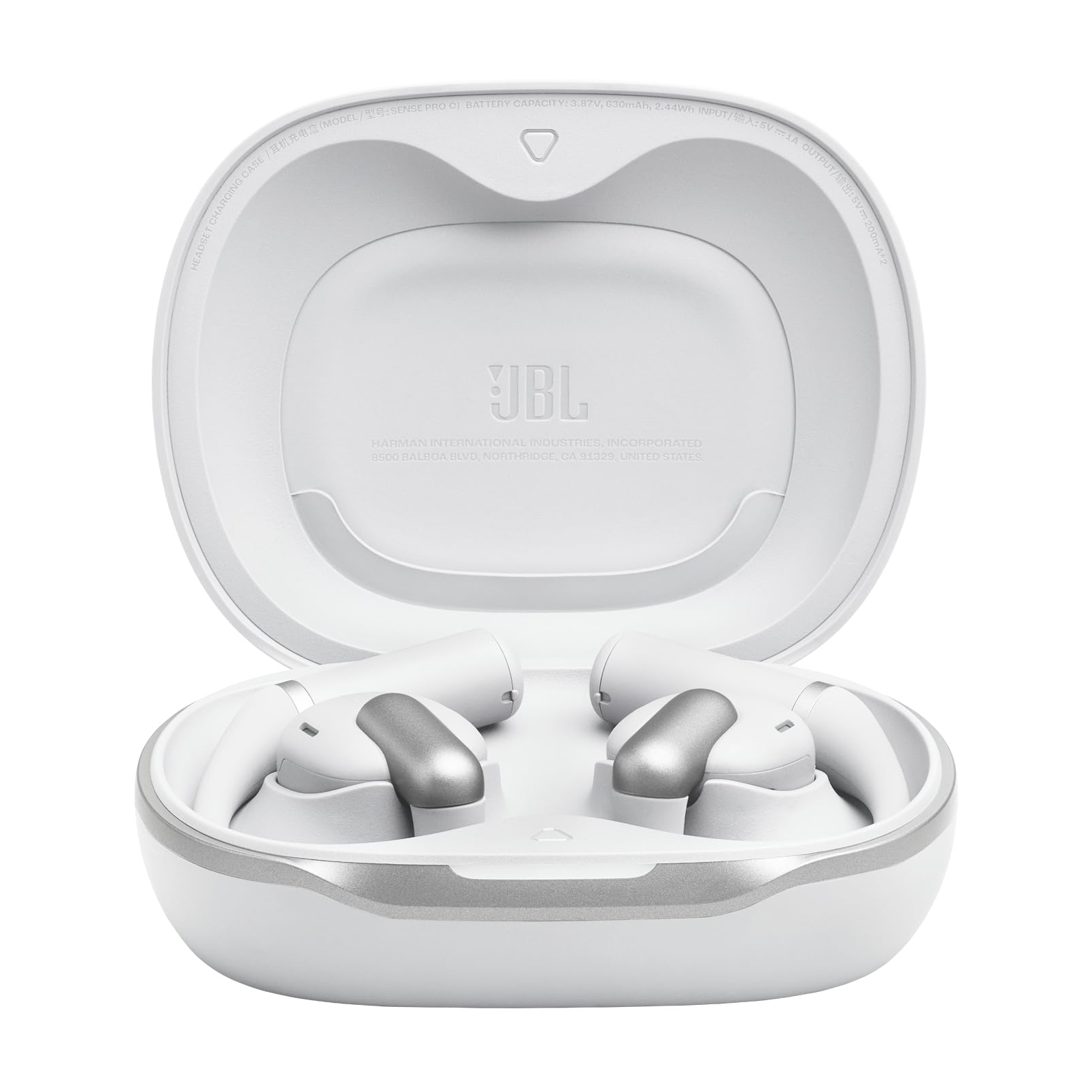 JBL Sense Pro, Auriculares Inalámbricos Open-Ear, Blanco | True Wireless, 38 Horas de Autonomía, Resistencia IP54 al Agua y al Polvo, Tecnología JBL OpenSound y Spatial Sound