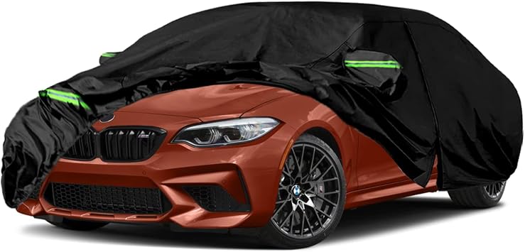 Waterproof Car Cover Replace for BMW M2 2 Series 2014-2025 F22/F23 G42 F87 218i 220i 230i 228i 235i 240i, 210T Custom-Fit Protector with Night Reflective Strips for Snow Rain Dust Protection