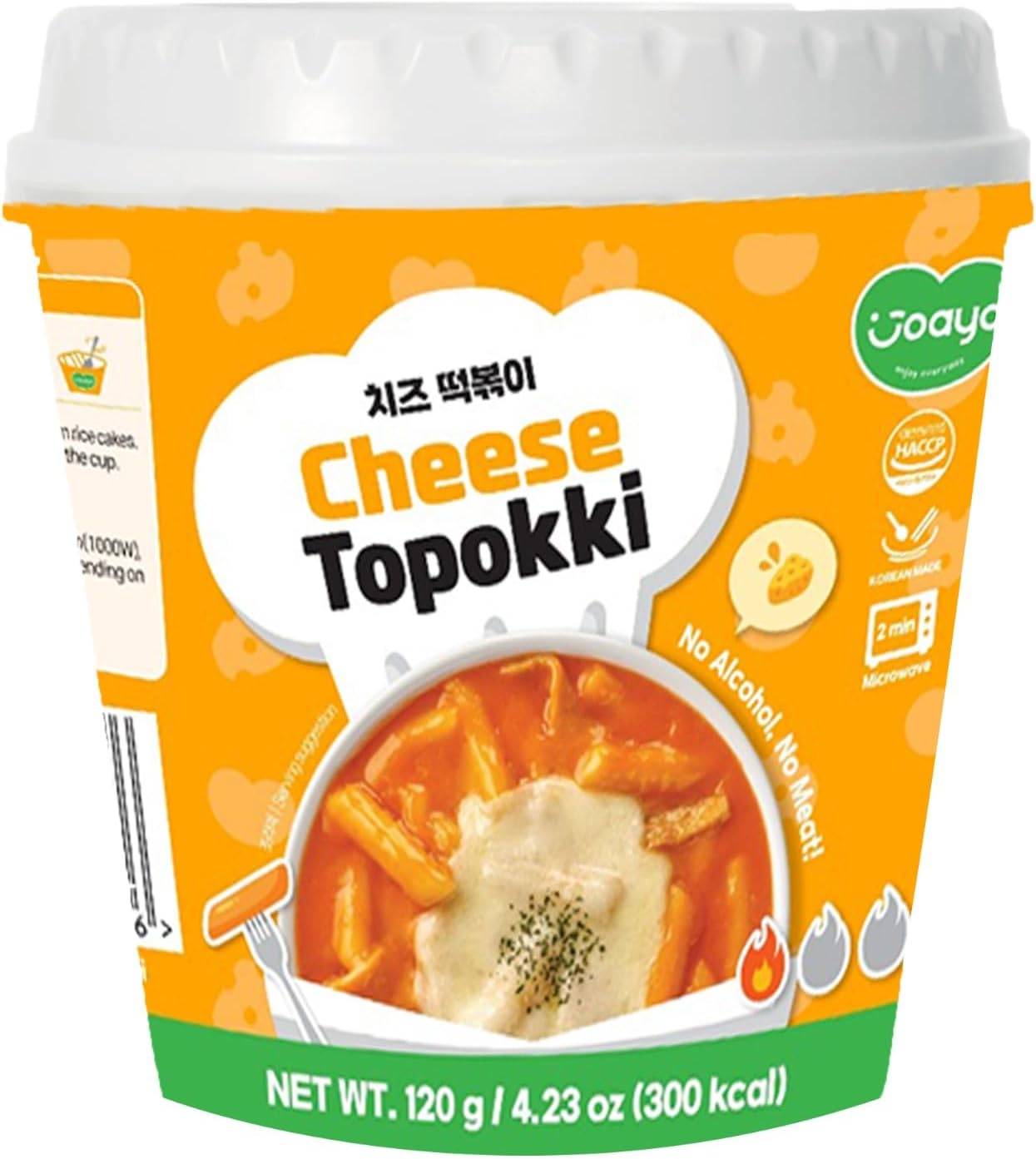 Joayo Cheese Topokki Rice Cakes with Rich Flavorful Savory Sauce 120g, Pack of 1 | Veg & Authentic Korean Rice Cake Topokki | The Product of Korea (Famous Korean Street Food)