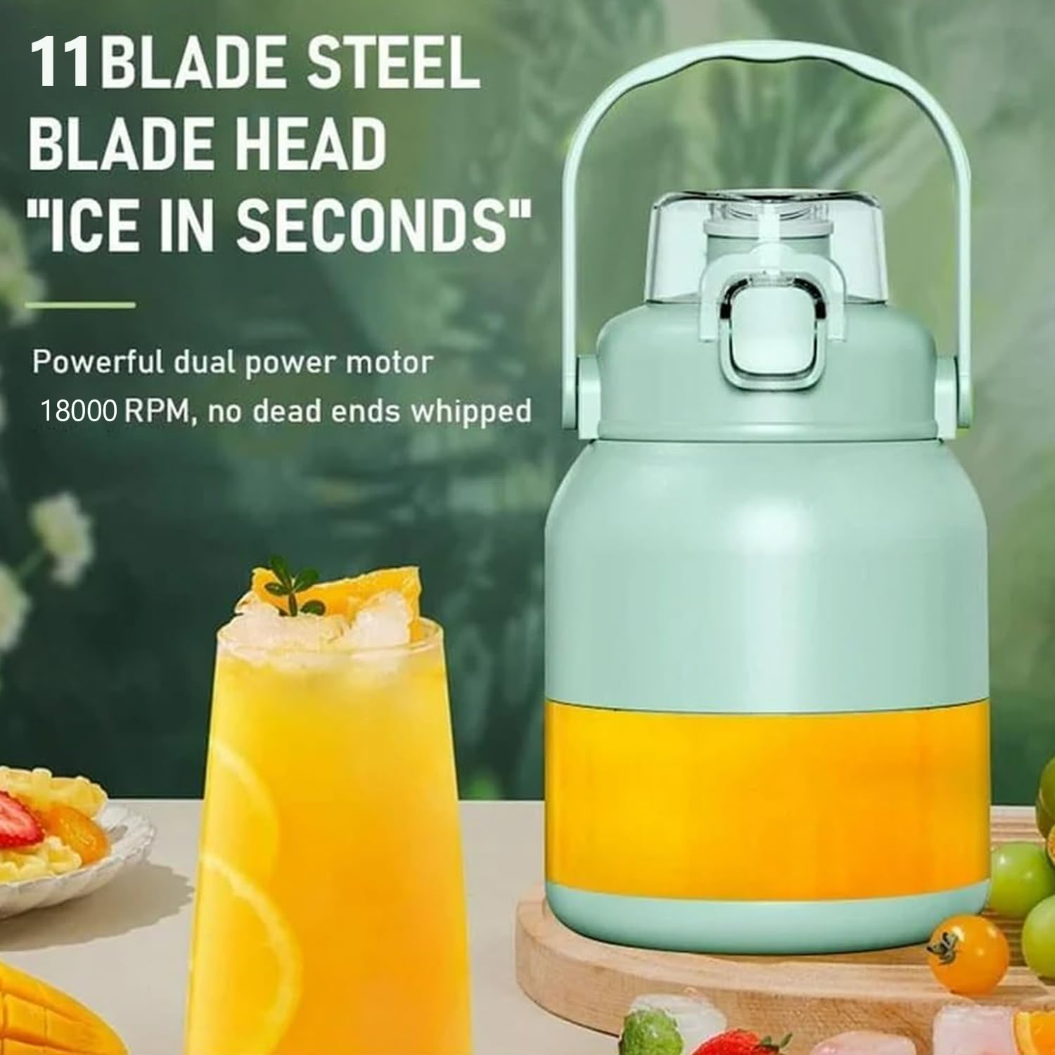 Frullatore Portatile Senza Fili,500ml Mini Mixer per Smoothies Bicchiere di Miscelazione USB con 10 Lame,Frullatore Frullati L’Ufficio E La Palestra,Viaggi(3Pcs)