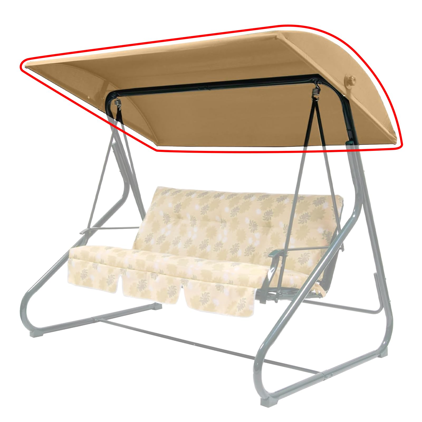 WingFly Replacement B&Q Colorado 3 Seater Garden Swing Hammock Canopy Top Cover Only, For Swing Garden Hammock (Beige 204 * 117)