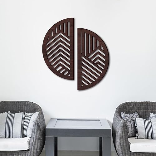 Hollow Round Wood Art Wall Decor, Modern Vintage Wooden Round