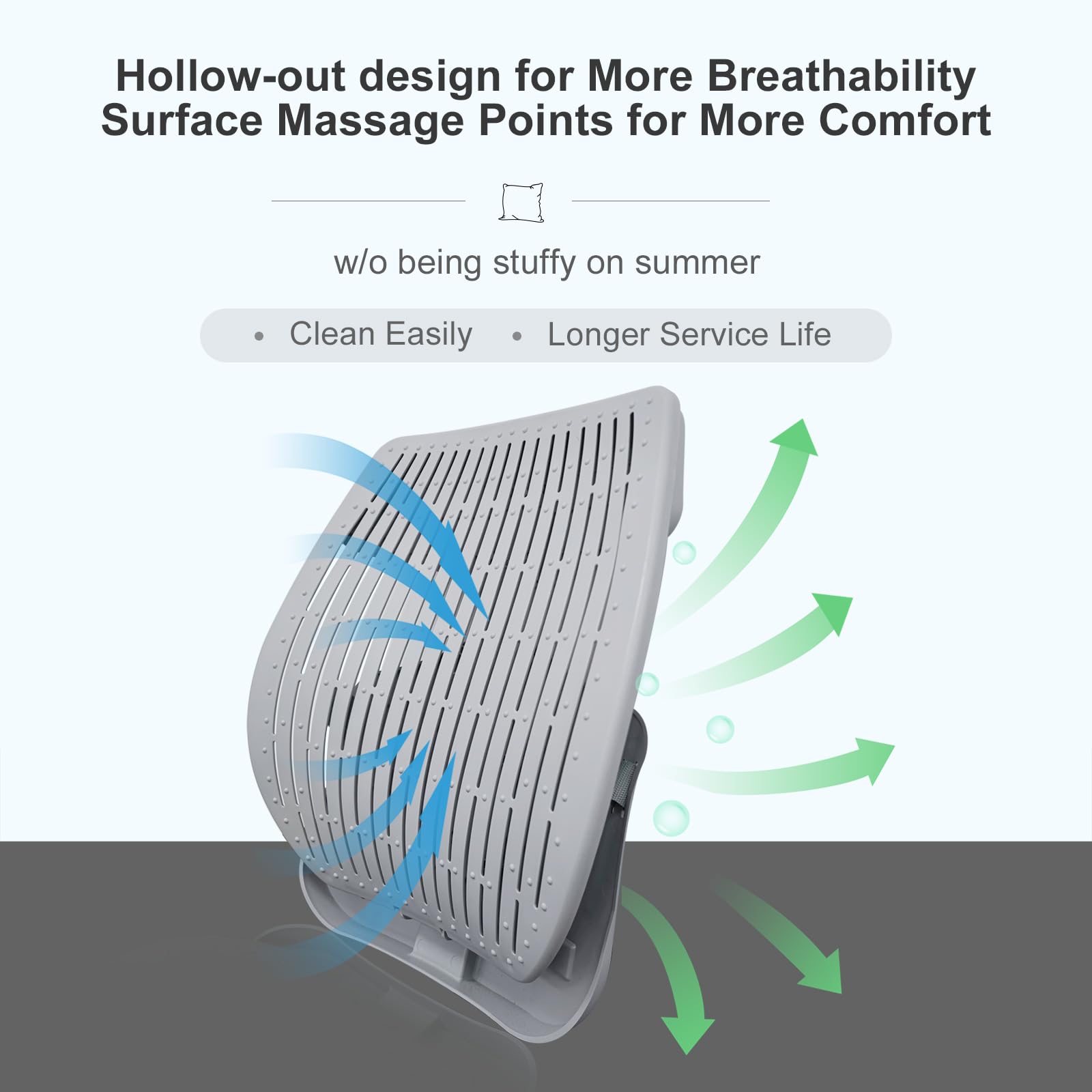 BST BSSP Elestic Memory Truck Seat Cushion for Truck Drivers,Semi Truck Pad & Back Support, Cooling Lumbar Pillow for Truck, Trailer, Van, RV,Pain – Truck Driver Seat Cushion Backrest, TPE Material