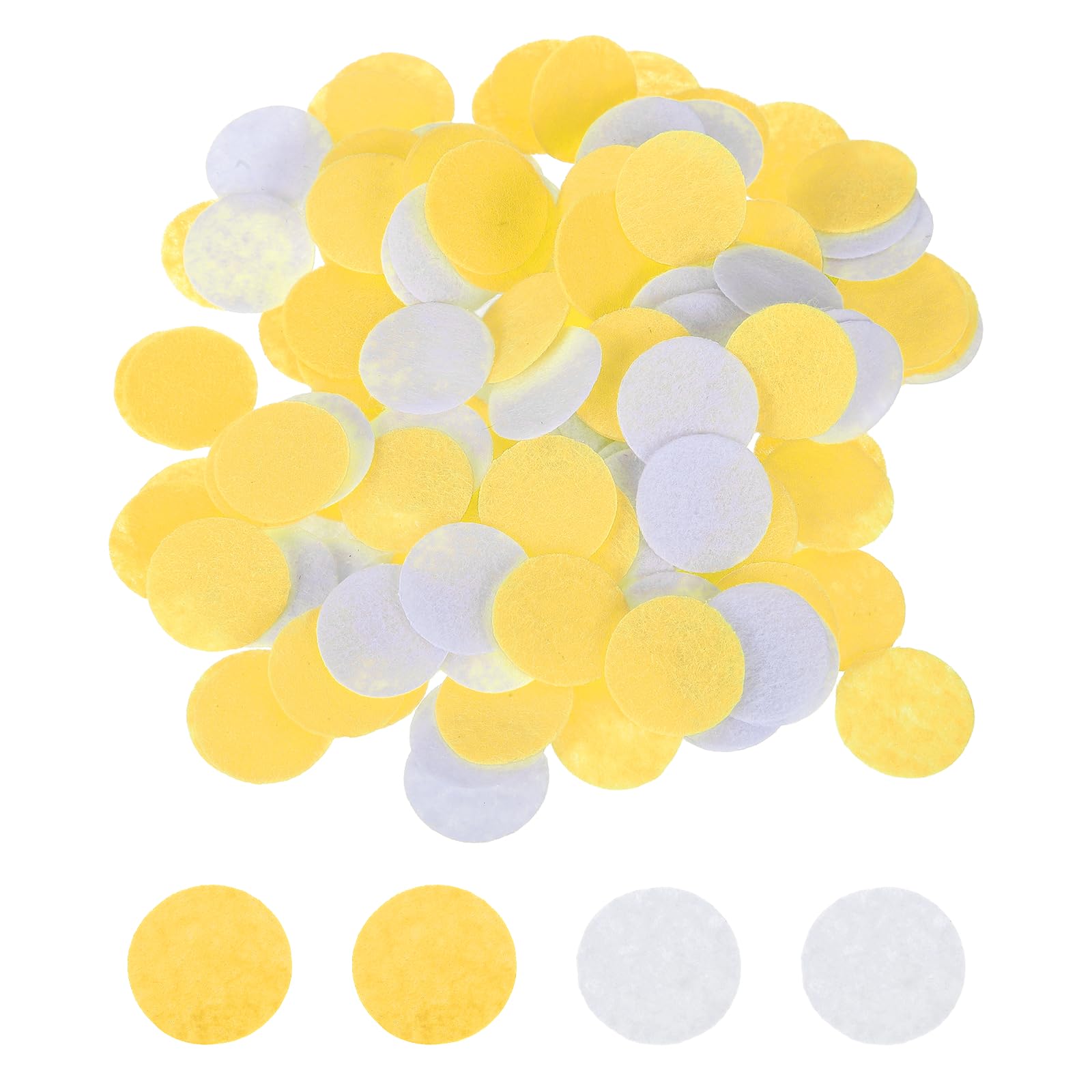 PATIKIL 20mm 13/16" Round Felt Circles, 200 Pcs Non-Woven Pre Cut Craft Pads Felt Fabric Circles for DIY Crafts Projects Sewing Handcraft Making, White/Yellow