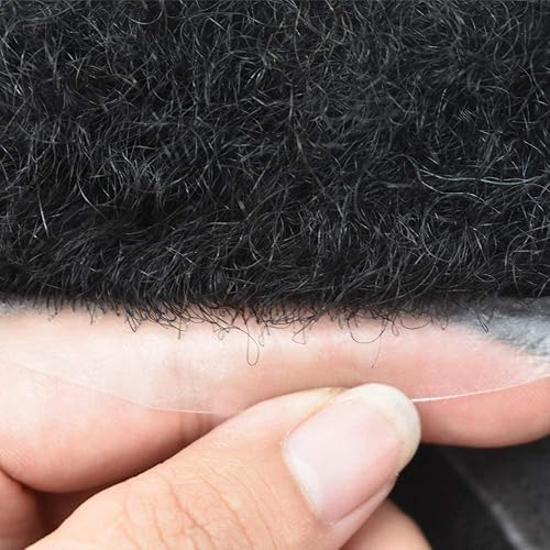 Miniatura 3 de Afro Toupee para hombres negros Afro Americano Kinky pelo rizado Unidades para hombres negros inyectado PU negro hombres Toupee Afro Mens Hairpiece