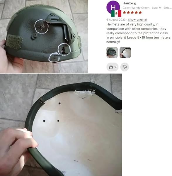 Casque tactique léger NIJ IIIA pour la chasse, casque en polyéthylène réglable de 55 à 62 cm, avec rails et compatibilité casque, 1,5 kg - 2