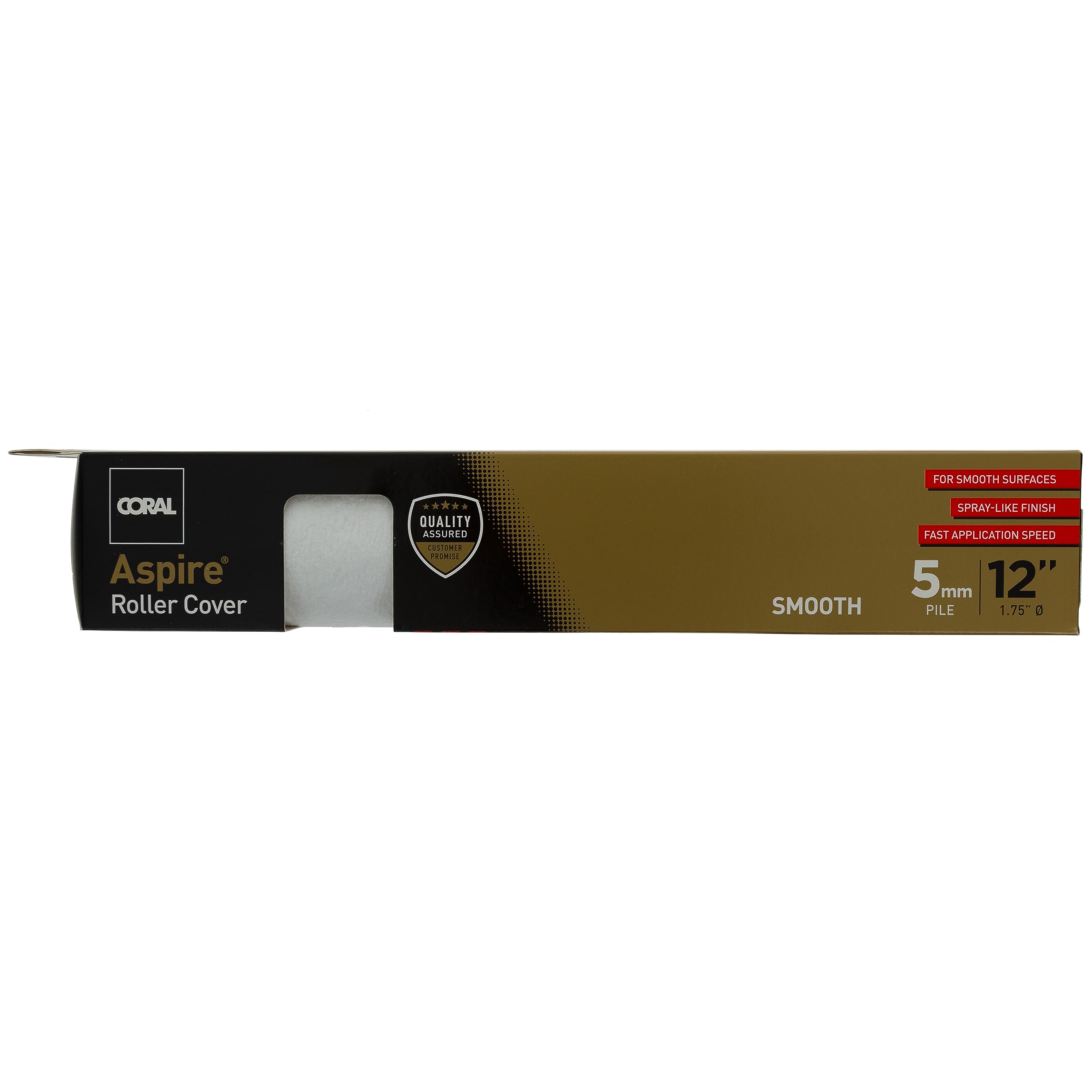 Coral Aspire 41865 - Copertura professionale per rullo da pittura, diametro 30,5 cm, diametro 4,4 cm, 5 mm, in microfibra di alta qualità, per superfici lisce, con emulsione commerciale o bianco puro
