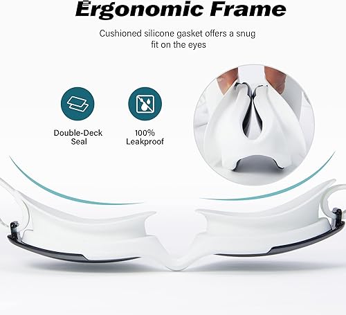 Miniatura 6 de Super Penguin Gafas de natación antivaho para mujeres y hombres adultos protección UV de visión amplia sin fugas