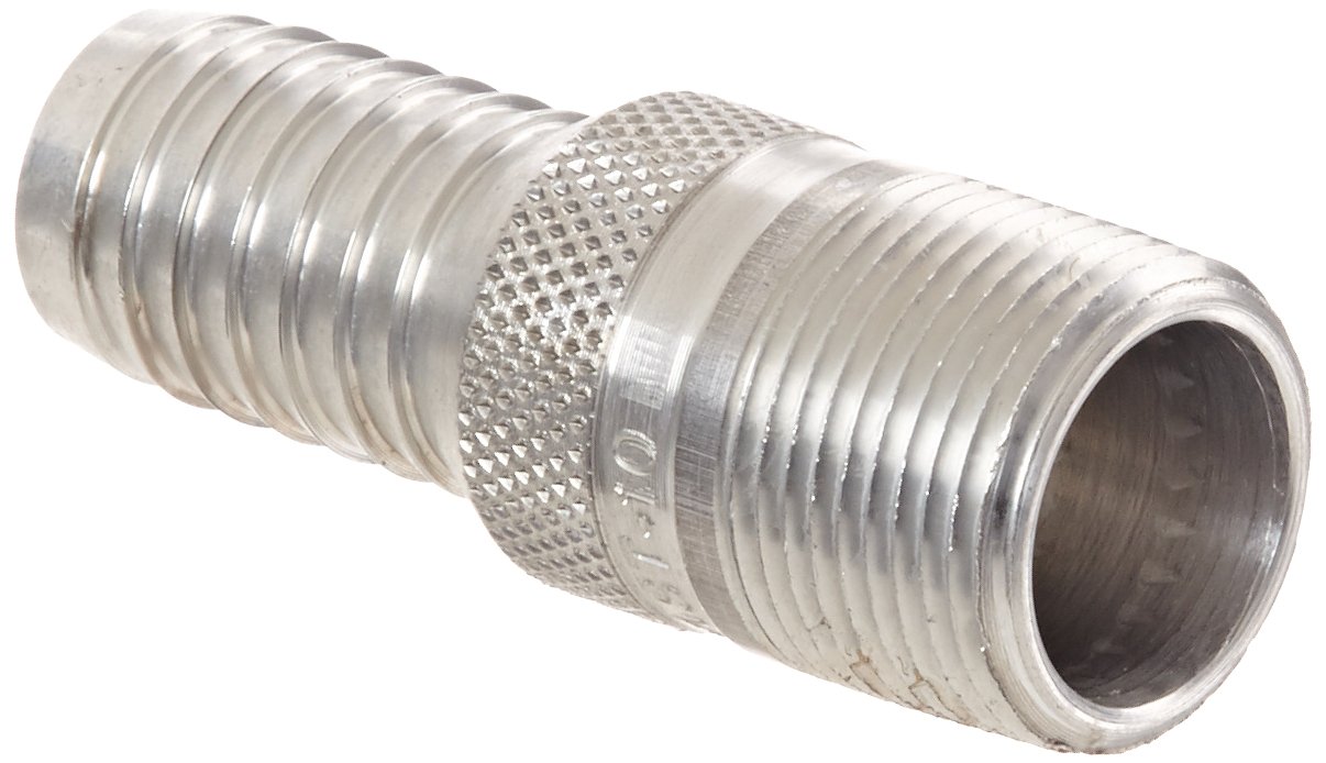Dixon Valve AST10 Aluminum Shank/Water Fitting, King Combination Nipple with Knurled Wrench Grip, 1