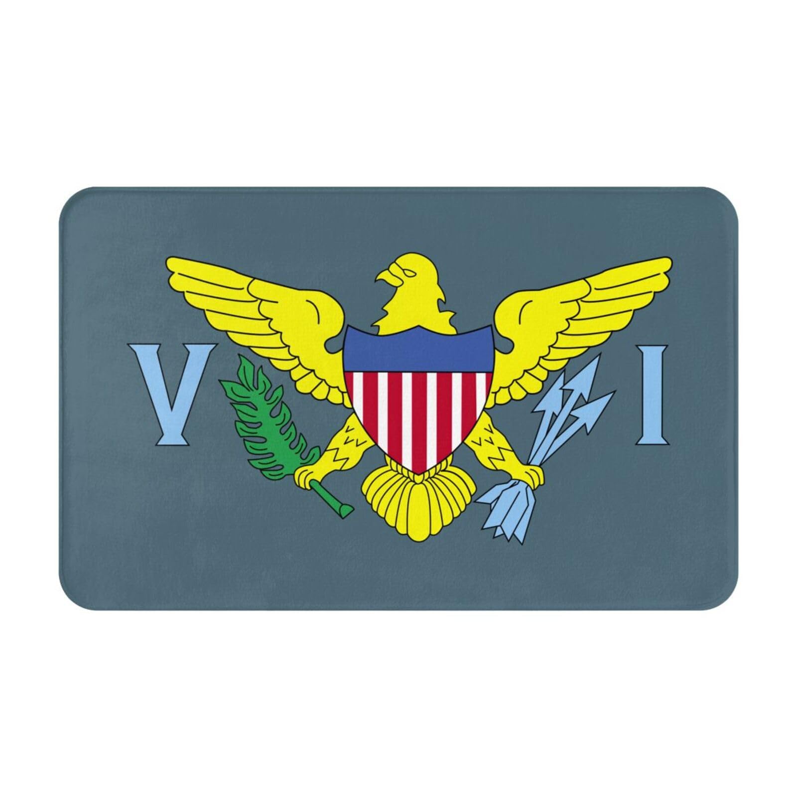 MINGSHAN Virgin Islands Flag Non-Slip Door mat, Bathroom mat, Indoor/Outdoor Carpet, Household Decorative Floor mat, Living Room Bedroom Door mat 20 X