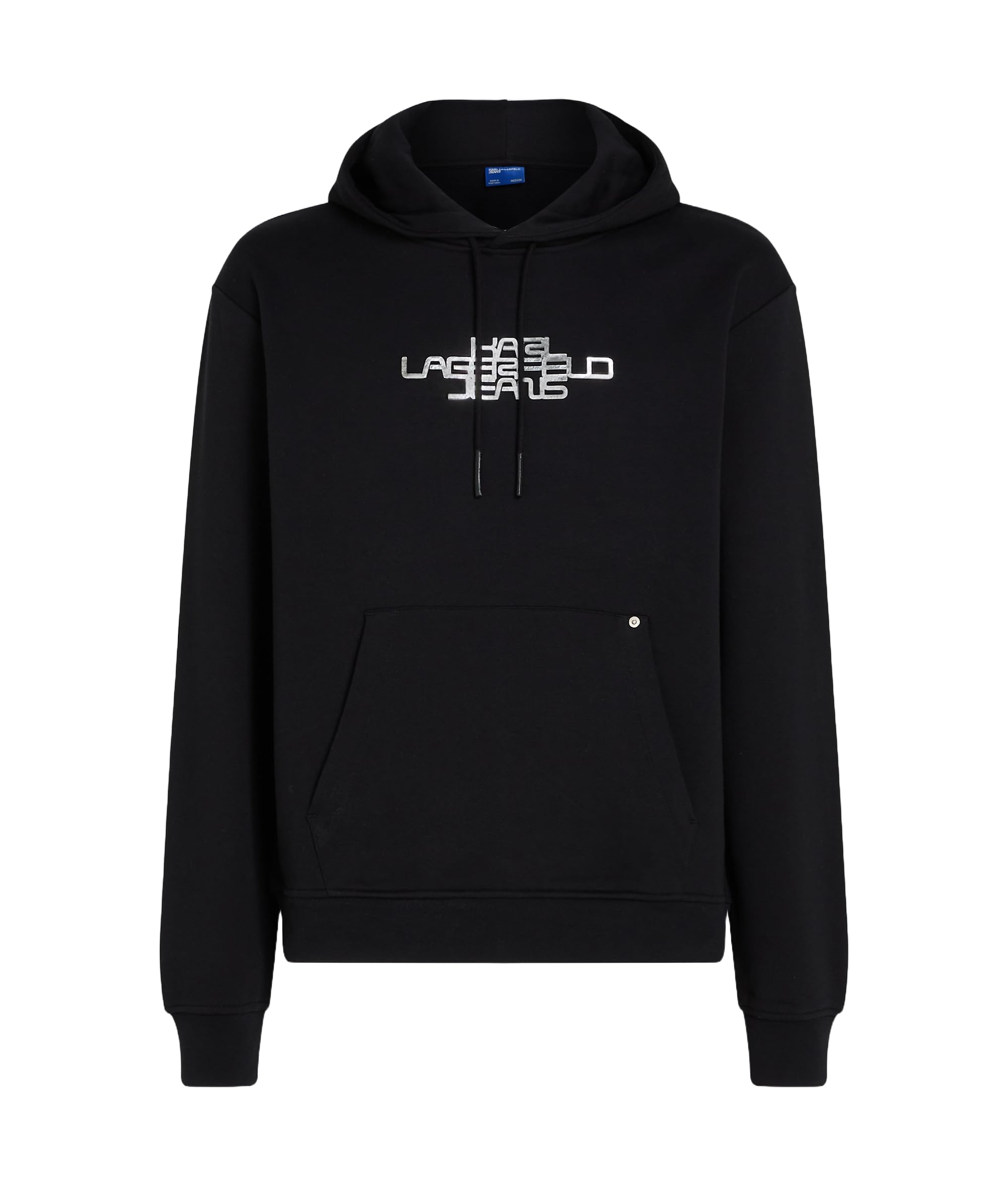 KARL LAGERFELD JEANS Men Regular Foil Logo Hoodie Black XXL