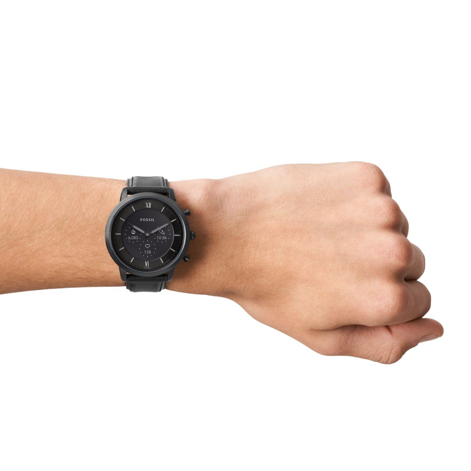 Fossil Men's Neutra Gen 6 Hybrid 44mm Stainless Steel and Leather