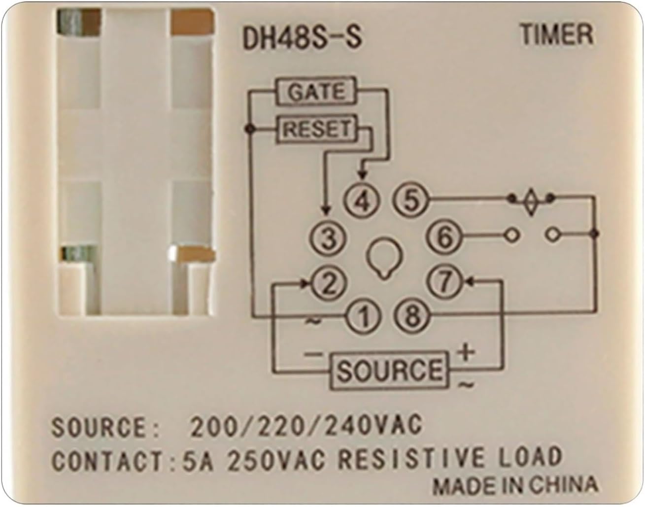AC 110V 220V DC 12V 24V DH48S-S 0.1s-990h Repeat Period SPDT Programmable Timer time Switch Relay with Socket Base DH48S DIN Rail (Size : AC 110V)