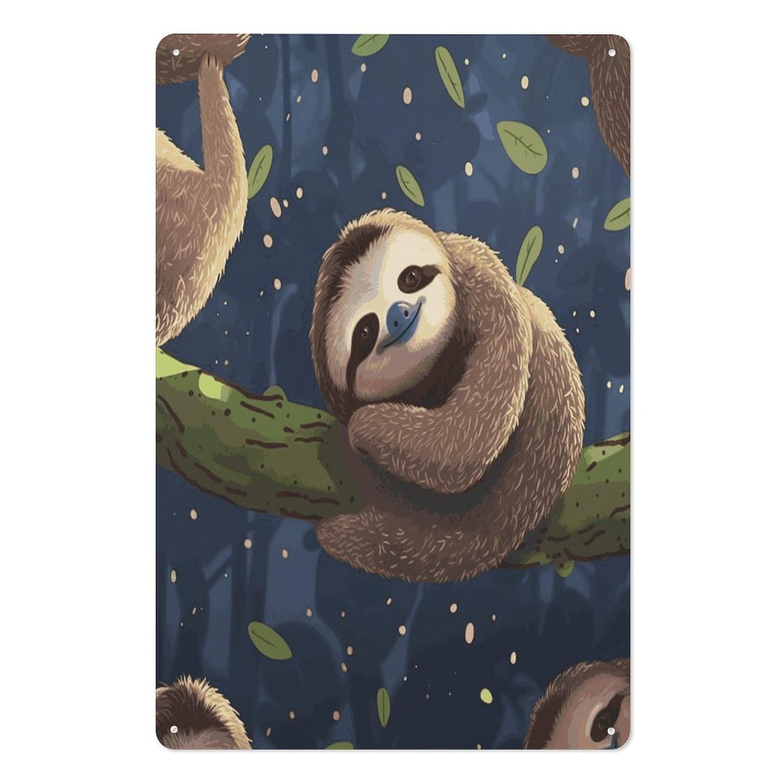 Adfgyerh Style Sloth Lazy Tin Sign Hanging Art Prints,Wall Decor For Gifting And Party Decoration 7.9X11.8 Inch,Wall Art For Home Garden Greenhouse Living Room Bedroom Yard