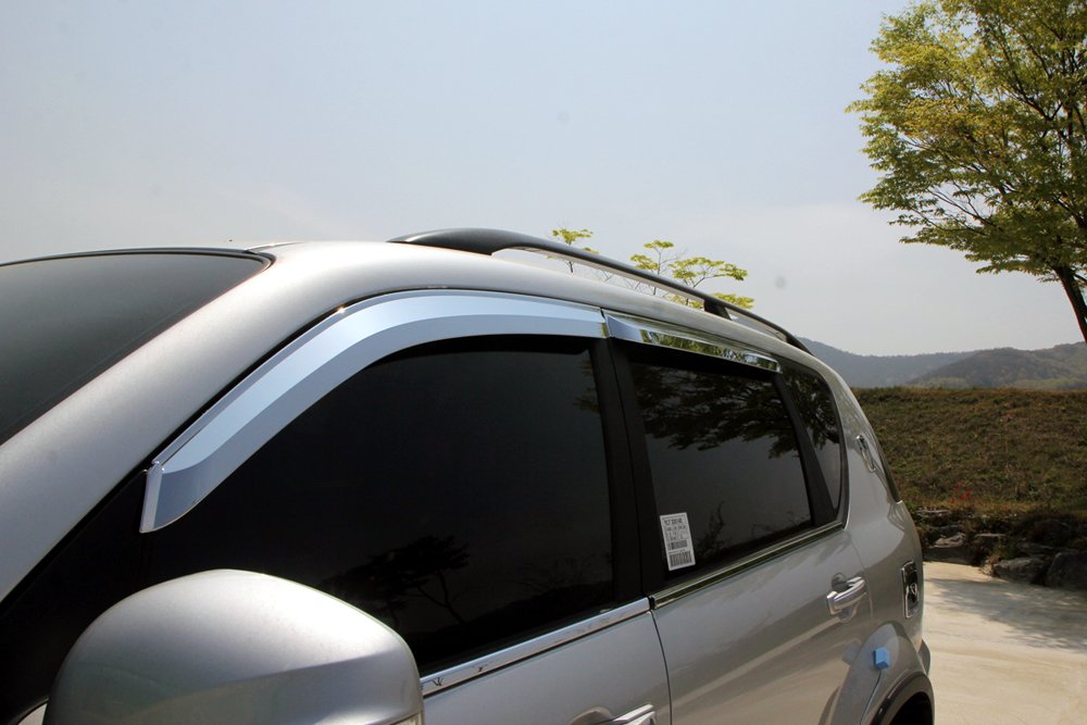 Accessory Wind and Rain Deflector for Ssangyong Rexton I/II/Chrome 4 Parts Safe Window Visor Chrome Tuning
