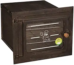 Forno Ferro Fogão a Lenha Pequeno Porta de Vidro 50x35x30cm