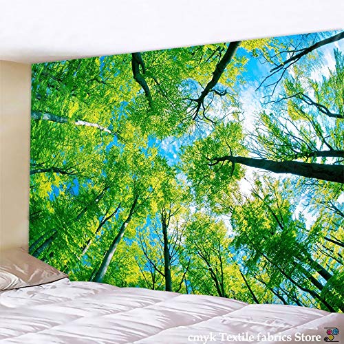 KHKJ Schöne natürliche Wald gedruckt Wandteppich Hippie Wandbehang böhmische Wandteppiche Mandala Wandkunst Dekor A6 200x180cm Cover