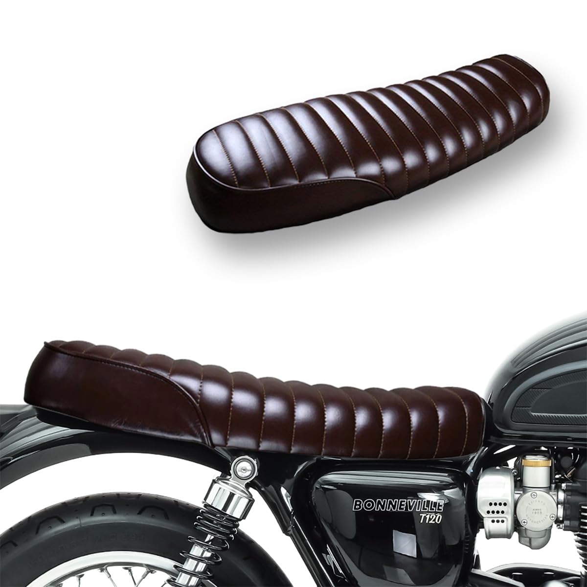 Selle Café-Racer Compatible avec BMW R 100 GS/PD SL4 Flat Brun