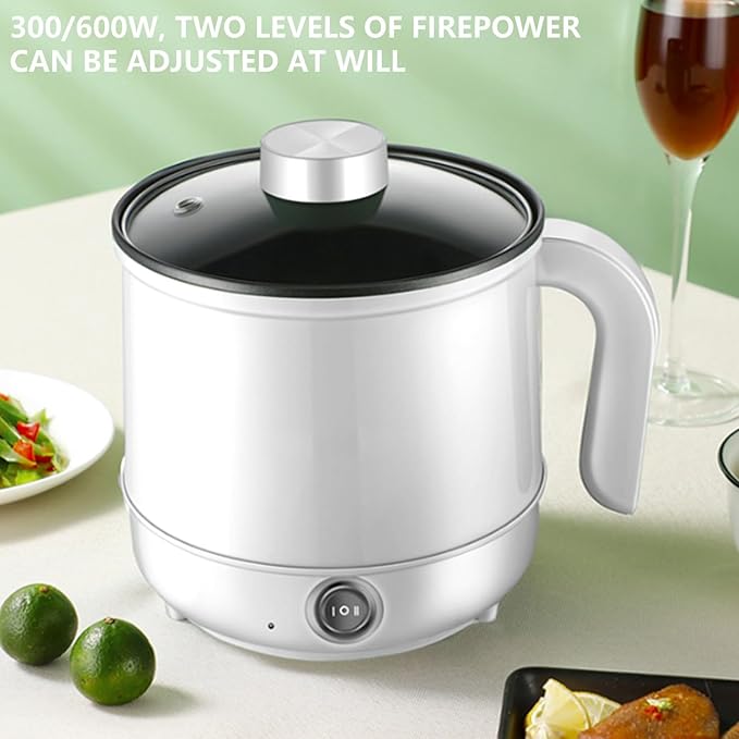 Olla Eléctrica Portátil Aufmer 1.7L, 300W-600W, Antiadherente, Blanca miniatura 7