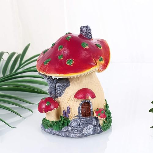Miniatura 7 de Happyyami Decoración de plantas de casa de hongos en miniatura, figuras de hadas, estatua de hongos, adorno de estatua de hongo, adorno de bricolaje