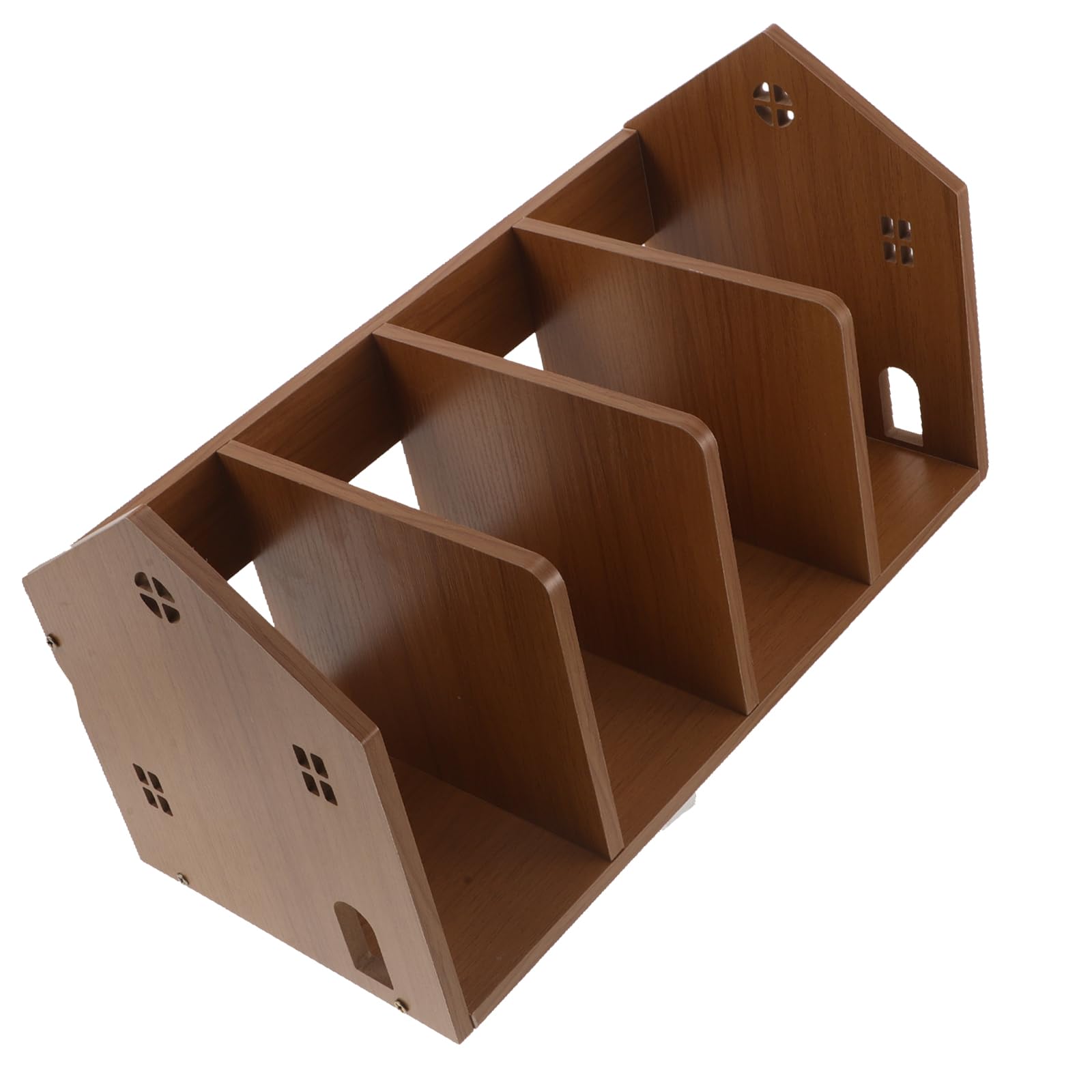Sosoport Scaffale da Scrivania in Legno Marrone Chiaro, Libreria da Tavolo Compatta per Ufficio e Studio, Organizzatore Porta Libri e Accessori per Scrivania Piccola e Portatile