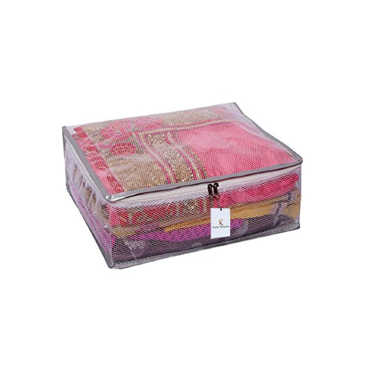 Kuber Industries Fundas de PVC para sari con cremallera, organizador de armario impermeable para ropa, ídolo para vestidos, trajes, ropa de bebé, paquete de 6 (transaprentable)