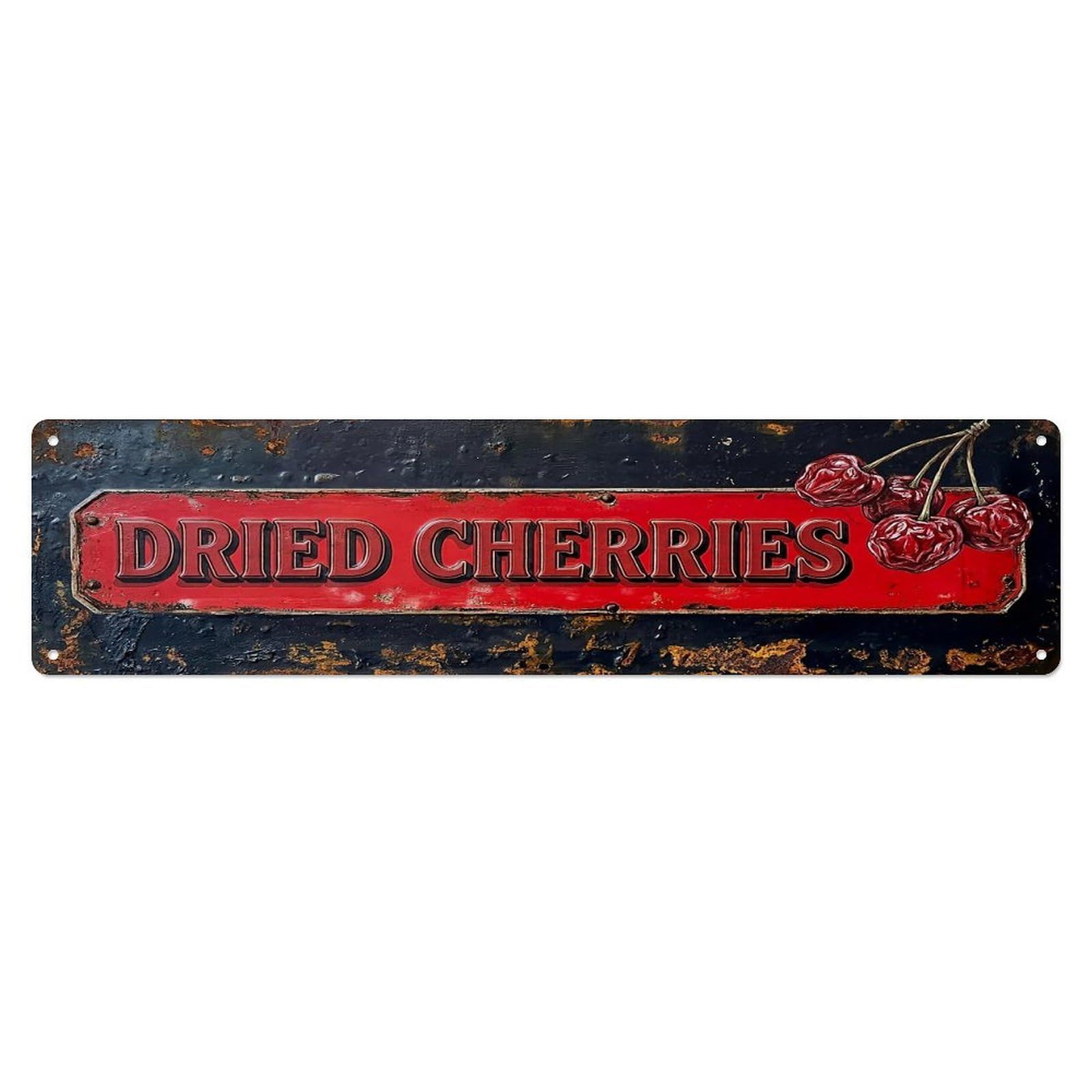 Vintage Dried Cherries Tangy Farmhouse Metal Tin Sign